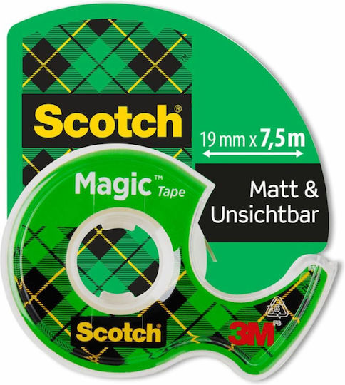 Scotch Magic Tape Dispenser 19mmx7.5m Transparent Matte 8-1975d