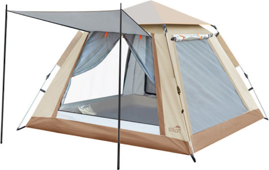 Solart Automatic Summer Camping Tent Beige for 4 People 210x210x145cm