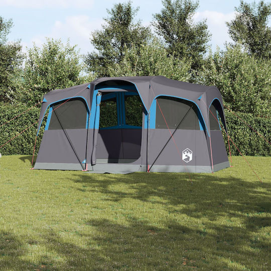 vidaXL Sommer Campingzelt Grau Für 10 Personen 435x255x216cm