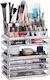 Relaxdays Stand De Organizare Cosmetice Cu Niveluri Transparent 29x23.5x14cm