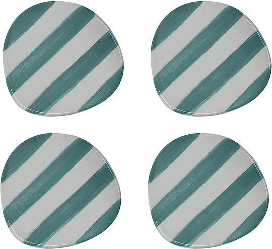 &Klevering Σουβέρ Κεραμικό Μπλε 10x10cm 4τμχ