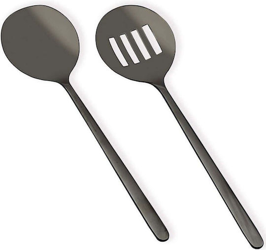 Hermia Inox Serving Utensil Set Black 2pcs