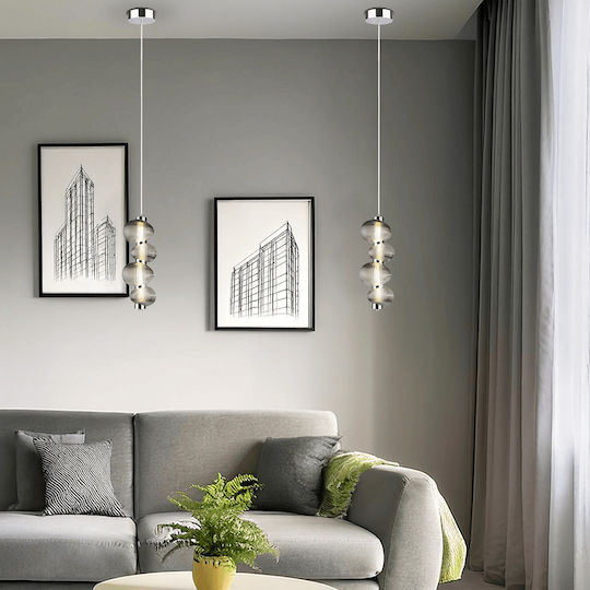 Eko Light Κρεμαστό Φωτιστικό Ασημί LED