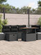 Garten- und Outdoor-Möbelsets Wohnzimmer Typsatz 7 Stück Schwarz mit Kissen