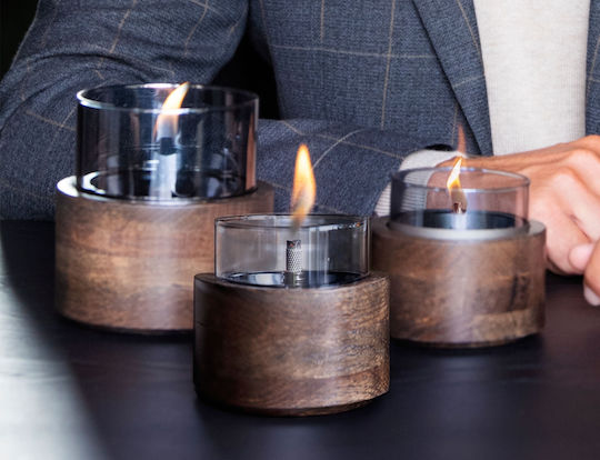 Tenderflame Desktop Bioethanol Fireplace Indoor Outdoor Brown 12x12.5cm