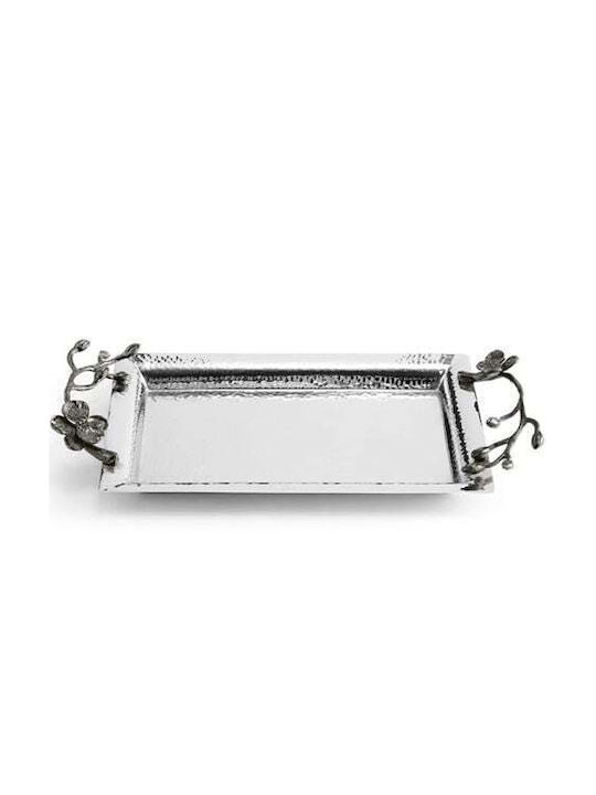 Stainless Steel Rectangular Serving Tray with Handles in Silver Color 30.5x15.25cm 110836 1pcs