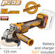Ingco Grinder 125mm Battery Brushless with Spee...