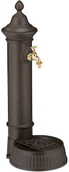 Antike Gartenbrunnen Aus Gussaluminium Edelstahl Goldener Wasserhahn Relaxdays Maße Ca 72 X 26 X 31 Cm Dunkelbraun