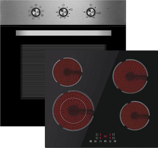 Davoline BIO 0875 IX + BVC6005 Over Counter Oven 75lt with Ceramic Hobs W59.5cm.