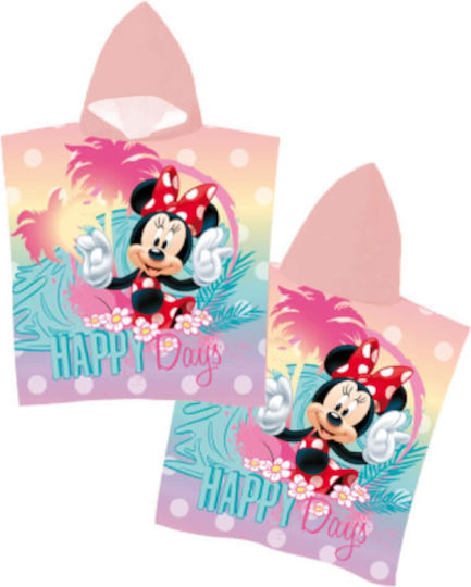 Kinder Strandponcho Minnie Pink Disney Borea Polyester 55x110