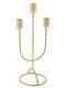 Iliadis Candle Holder Metal in Gold Color 11x11x22cm 1pcs