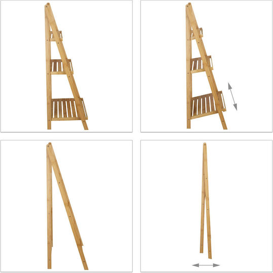 Suport pentru Flori din Bambus Dimensiuni 99 X 45 X 32 Cm Relaxdays