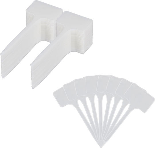 Set 100 Plant Labels 14.5 X 5.5 White Reusable Labels Relaxdays