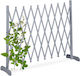 Spalier Extensibil pentru Plante Cățărătoare Relaxdays Lemn Dimensiuni Î x L 90 x 28cm Lungime 25-275cm Gri