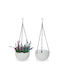 Set 2 Ghivece Suspendate Sistem de Stocare a Apei Indicator Nivel Apă Plastic Fier Alb 54 X 18.5 Cm