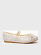 Kids Ballerinas with Hoop & Loop Closure Beige