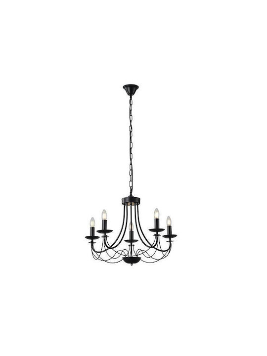 Eurolamp Kronleuchter Ø63cm mit Kerzenleuchtern Schwarz