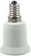 Telco Adaptor Dulie de la E14 la E27 în culoarea Alb Set 1buc L150060