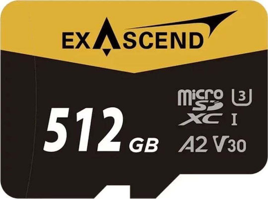 ExAscend Memory Card microSDXC 512GB U3 V30 A2 UHS-I 175MB/s with Adapter
