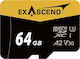 ExAscend microSDXC 64GB U3 V30 A2 UHS-I 170MB/s