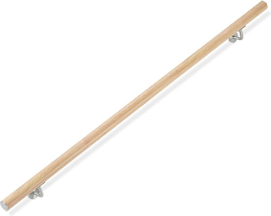 Aluminum Balustrade Beech Appearance Relaxdays Light Brown 100 Cm