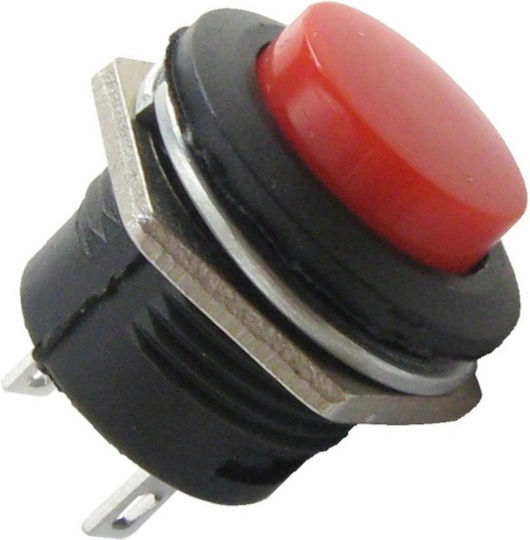 Druckknopf Rot Typ R13-507 Durchmesser: 16mm 250VAC-3A Max Monostabil Kontakt bei Druck
