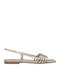 Leder Flache Sandalen für Damen in Gold Farbe