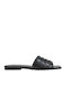 Leather Women's Flat Sandals in Black Color