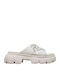 Leather Women's Flat Sandals in White Color