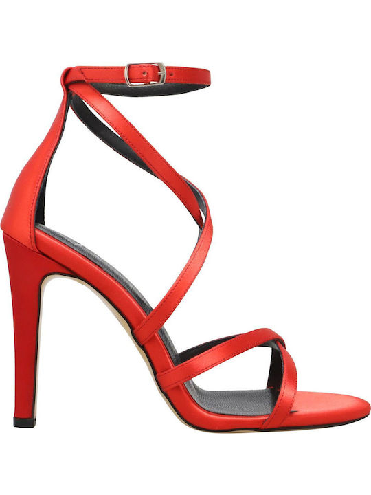 Haralas Stoff Sandalen Rot