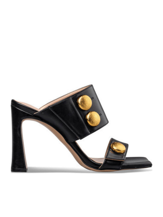 Mules with High Heel in Black Color
