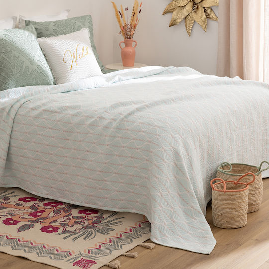 A-s Wild Pique Blanket Queen 240x260cm Light Blue