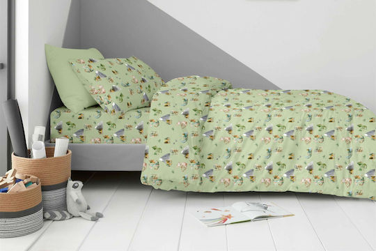 Astron Italy Ippotes Set Kids Pillowcases Made of 100 Percent Cotton 52x72cm Green