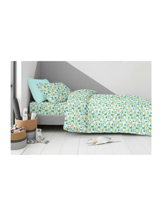 Astron Italy Jurrassic Set Kids Pillowcases Made of 100% Cotton 52x72cm Green