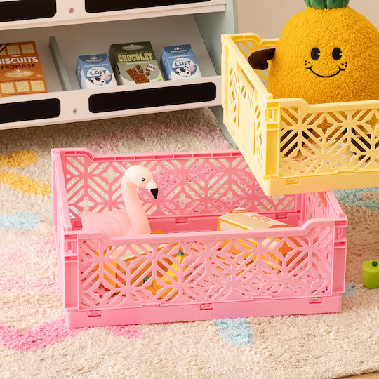 Kinder Aufbewahrungsbox aus Kunststoff Rosa 40x30x15cm 1Stück