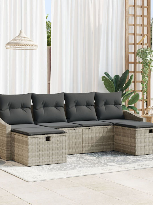 Corner Outdoor Sofa Rattan with Chest and Cushi...