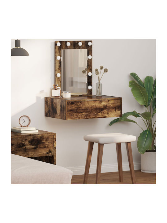 Wandmontierte Schminktisch aus Massivholz in Ra...