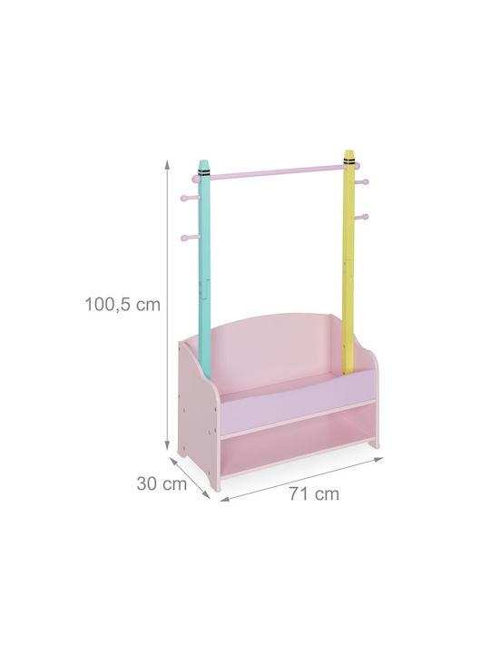 Relaxdays Kids Wall Hanger Wooden 100.5x71x30cm