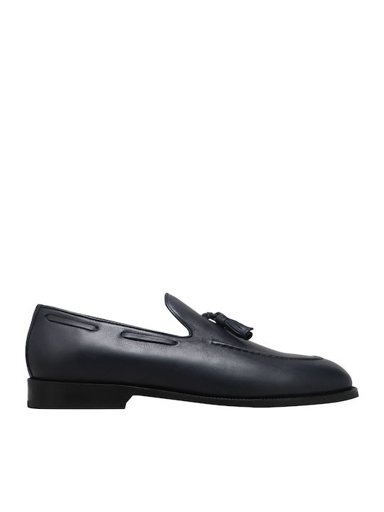 Boss Shoes Δερμάτινα Ανδρικά Loafers σε Μπλε Χρώμα