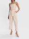 Women's Beige Set with High-waisted Pants