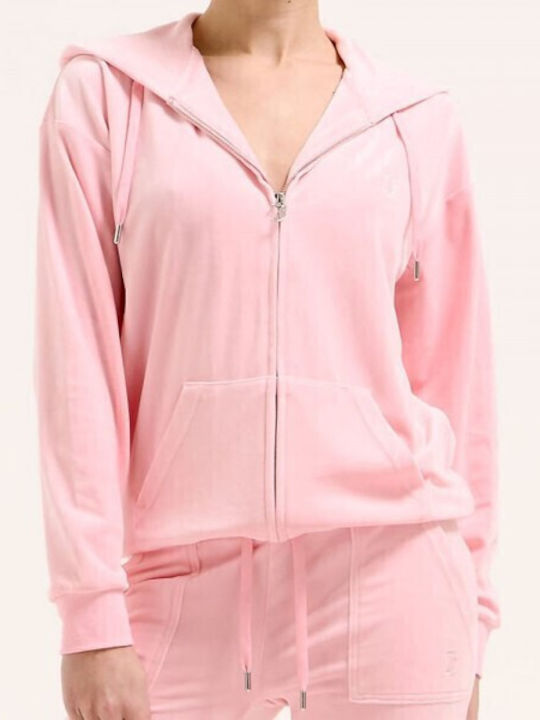Juicy Couture Μακριά Γυναικεία Ζακέτα Φούτερ με...