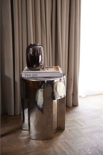 Round Side Table Silver 35x35x45cm