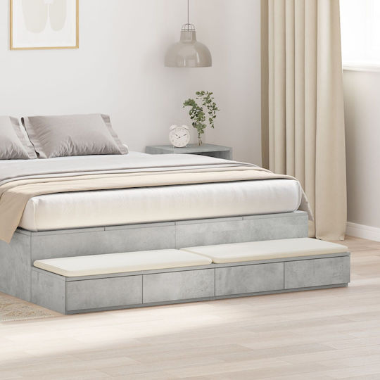 vidaXL Bettkasten aus Holz Gray 140x36.5x16.5cm