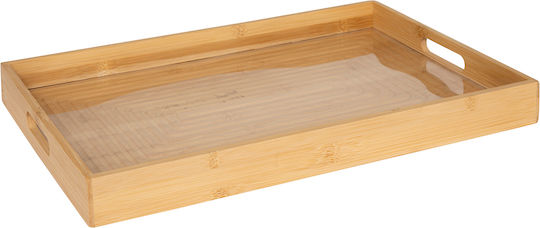 5Five Bamboo Rectangular Serving Tray made of Bamboo with Handles in Beige Color 46x30x4.5cm 190090 1pcs