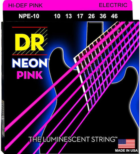 DR Neon Σετ Χορδών Nickel Plated Steel Ηλεκτρικής Κιθάρας 10 - 46"