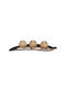 Set Suport Decorativ 3 Lumânări Maro Închis Dimensiuni 8.5 X 50.5 X 16.5 Cm Relaxdays