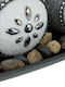 Set 3 Candle Holders Gray Black White Dimensions 10 X 40.5 X 14.5 Cm Relaxdays