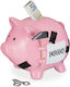 Urgent Piggy Bank Pink Relaxdays