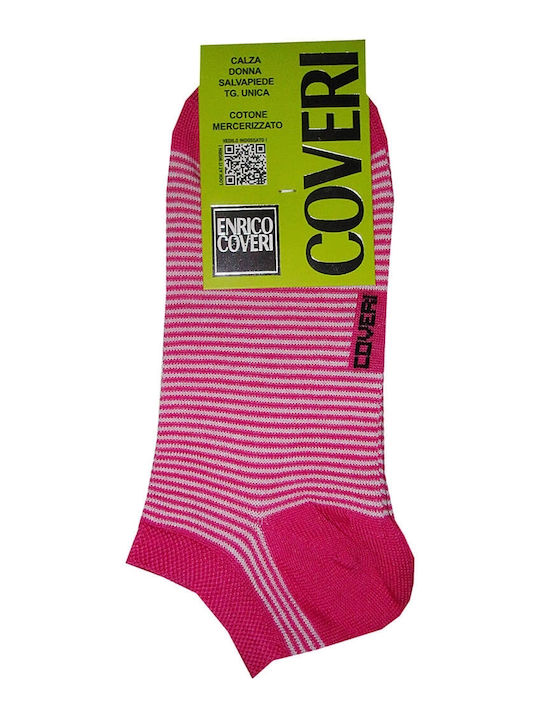 Enrico Coveri Women's Patterned Socks Fuchsia