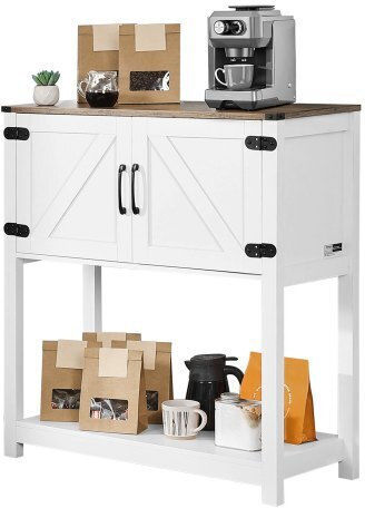 Floor Cabinet Καφέ Λευκό 80x35x88cm Floor Cabinet Καφέ Λευκό 80x35x88cm